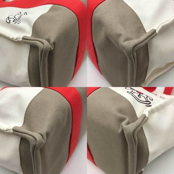 HERMÈS Adada Canvas Ivory Red Pouch - Picture 3 of 5